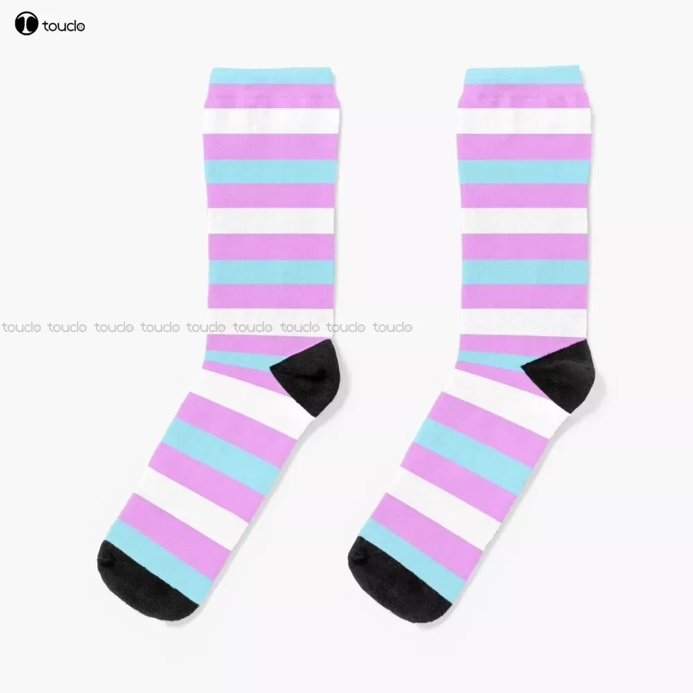 

Trans Flag Pattern Socks Personalized Custom Unisex Adult Teen Youth Socks 360° Digital Print Custom Gift Streetwear