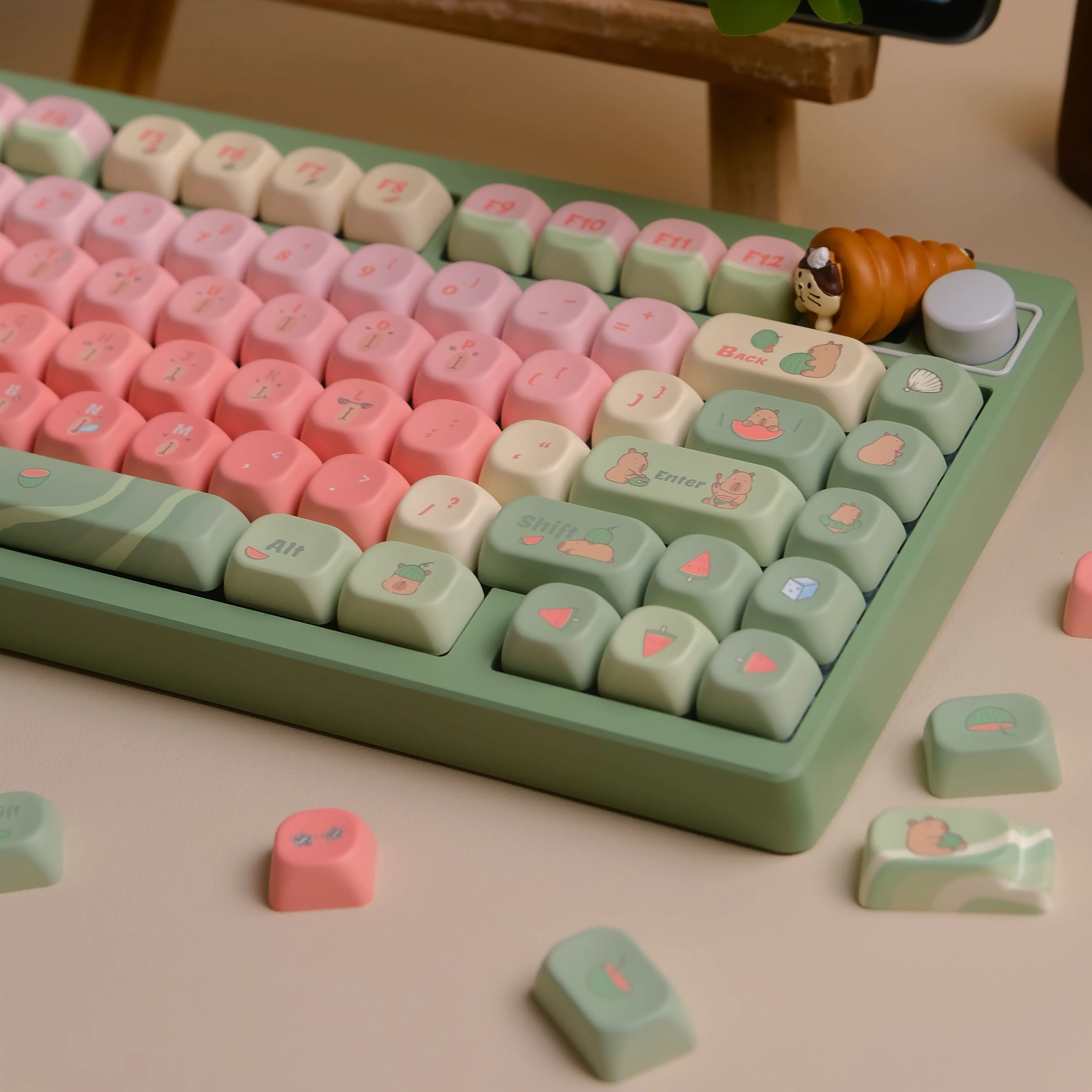 BOXXX KEYCAP 西瓜と金魚と少年 (Cherry R1) Amazon.com: ZMX Cute MOA Keycaps,Gradient Pink Kawaii Round