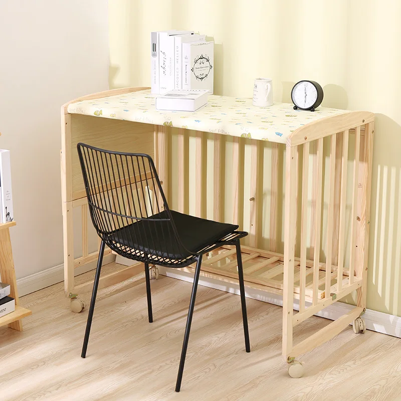 Solid wood crib, multifunctional baby bed, children's bed, cradle mosquito net, support one piece