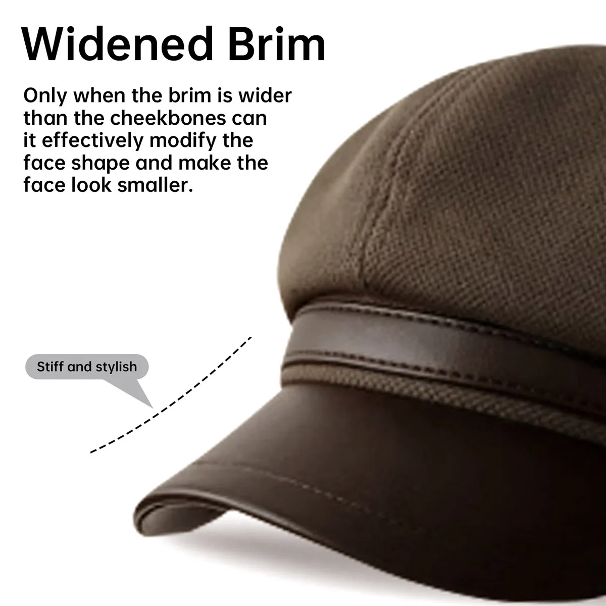 Large Head Circumference Woolen Newsboy Cap for Women, Suitable for All Seasons, Vintage British Style, Korean-Style Duckbill Cloud Hat, Painter's Hat