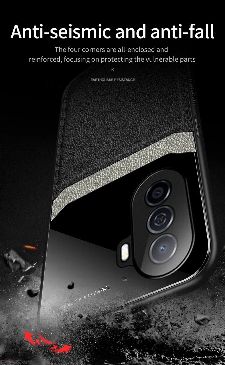 Custodia antiurto alla moda KEYSION per Huawei Nova Y70 Y60 Custodia posteriore in silicone con specchio in pelle per Huawei Nova Y_voghion.com