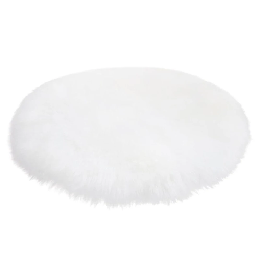 1/2PCS Carpet Soft Machine Floor Small Rugs Mat Warm Artificial Sheepskin Rug Chair Cover Fluffy Round Rug Carpet Circles 4