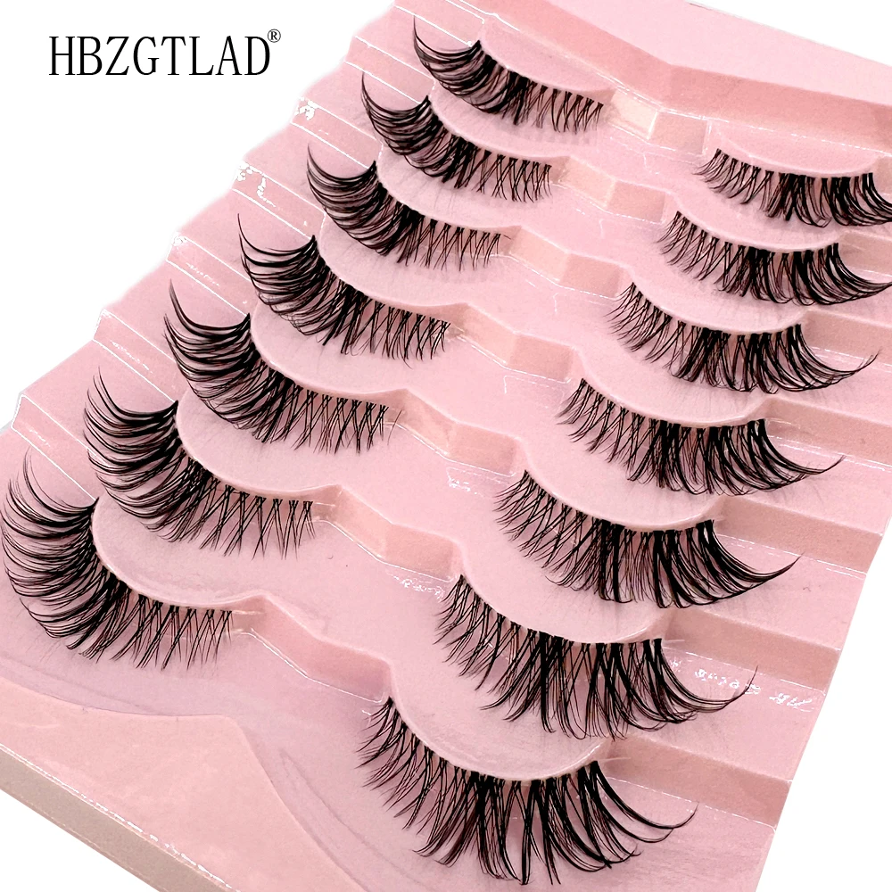 NEUE 7 Paar Wimpern Manga Wimpern 3D Clear Band Wimpern Natürliches Aussehen Wispy Nerz Wimpern Flauschige Cat Eye Wimpern Pack gefälschte Wimpern – Detail 28