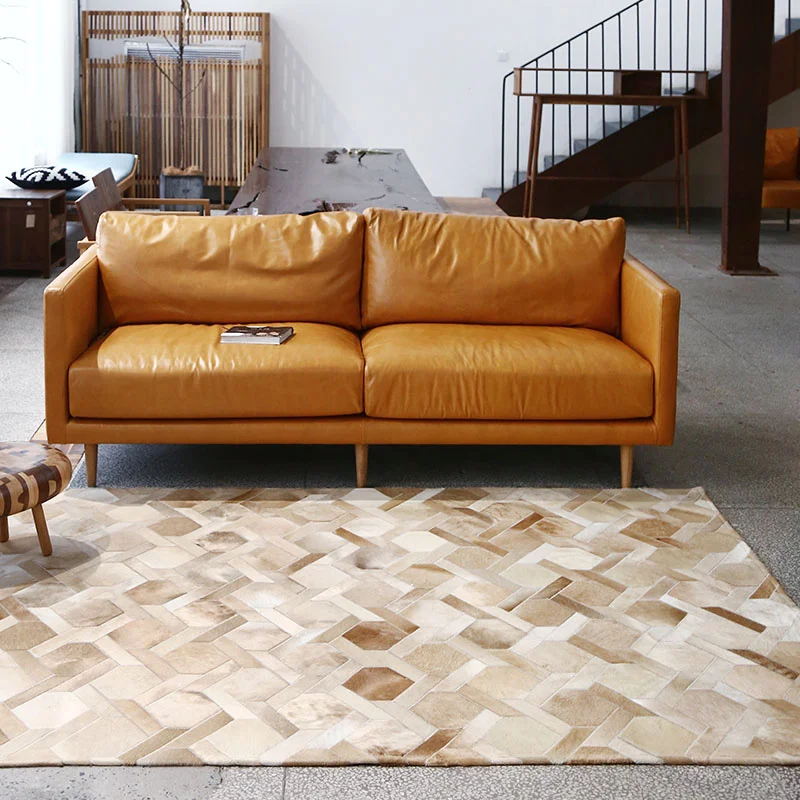 American Style Luxury Patchwork Real Cowhide Rug Natural Handmade Carpet for Living Room Bedroom Decoration Large Carpet - Image 3