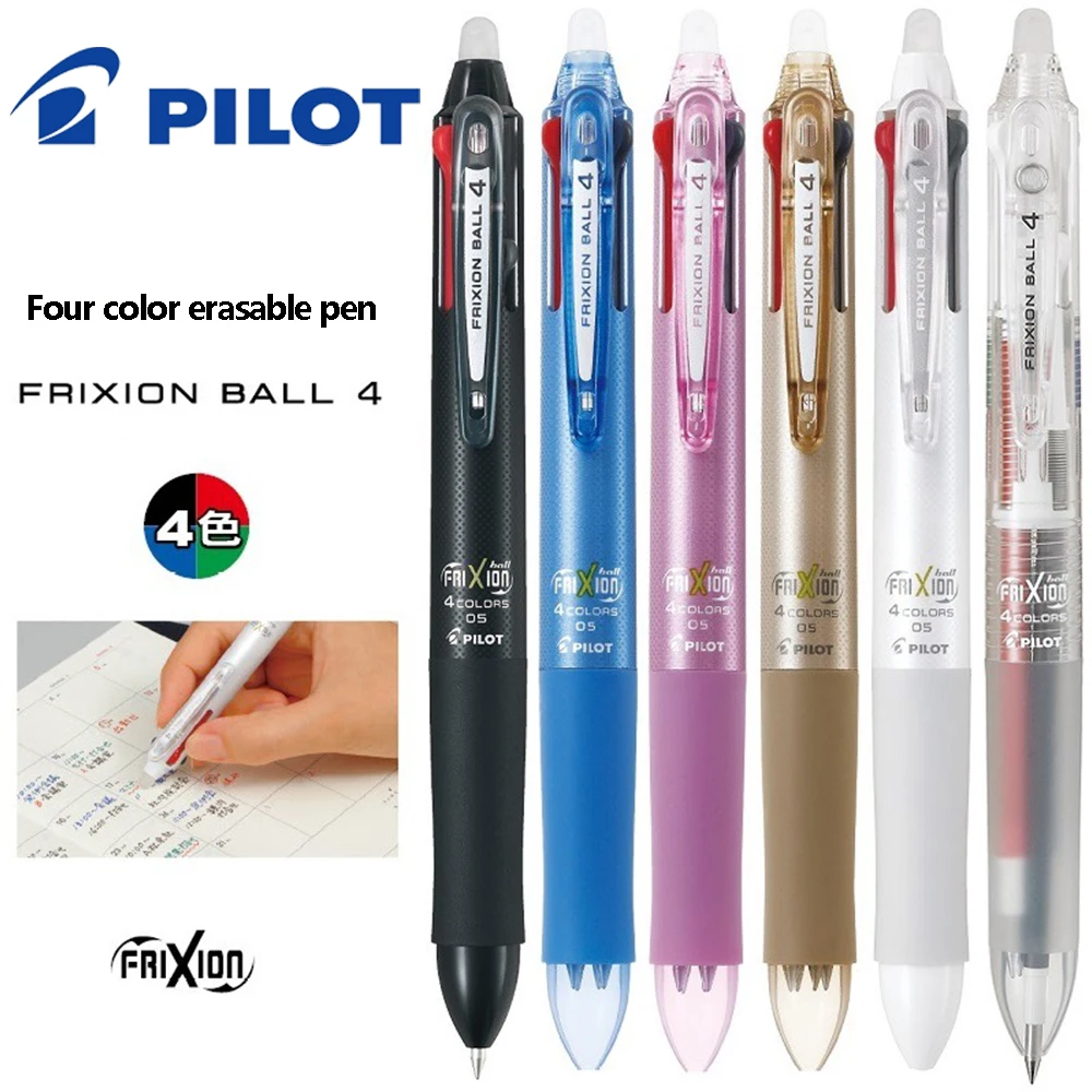 Japan Pilot Frixion Pen 4 in 1 Erasable Gel Pen 4 Colors 0.5 Mm /0.38mm LKFB-80EF/LFBTRF-30UF/EFR-6 School Acsesories School gel pens erasable neutral pens color pen set colored pens erasable gel pens erasable pens