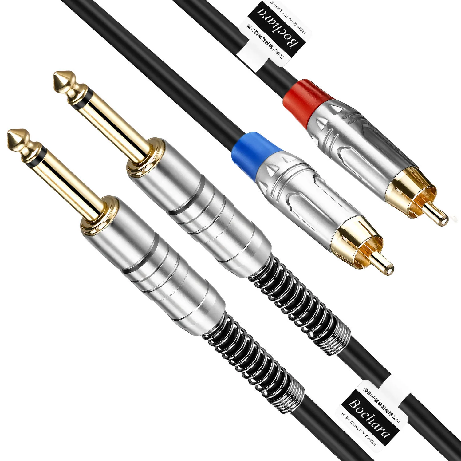 Bochara  1/4 ġ TS 6.5mm  2RCA OFC  ̺  + 극̵  ݵ 1.8m 3m 5m