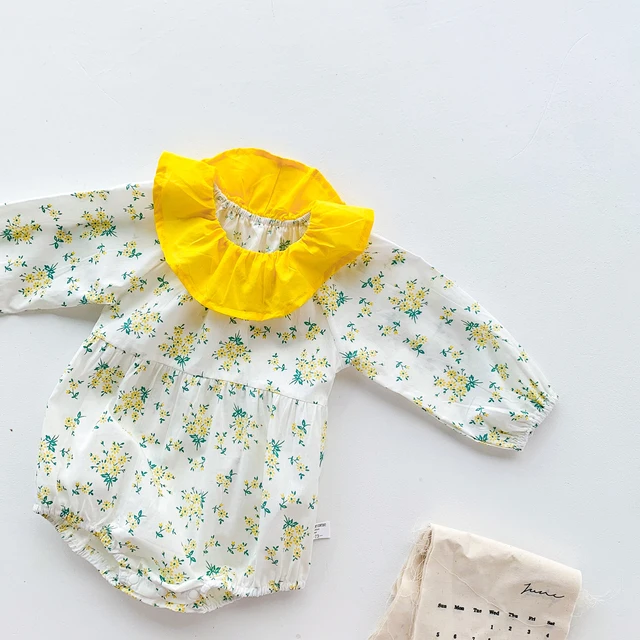 Baby Rompers Long Sleeve Baju Bayi Newborn Girls Floral Print