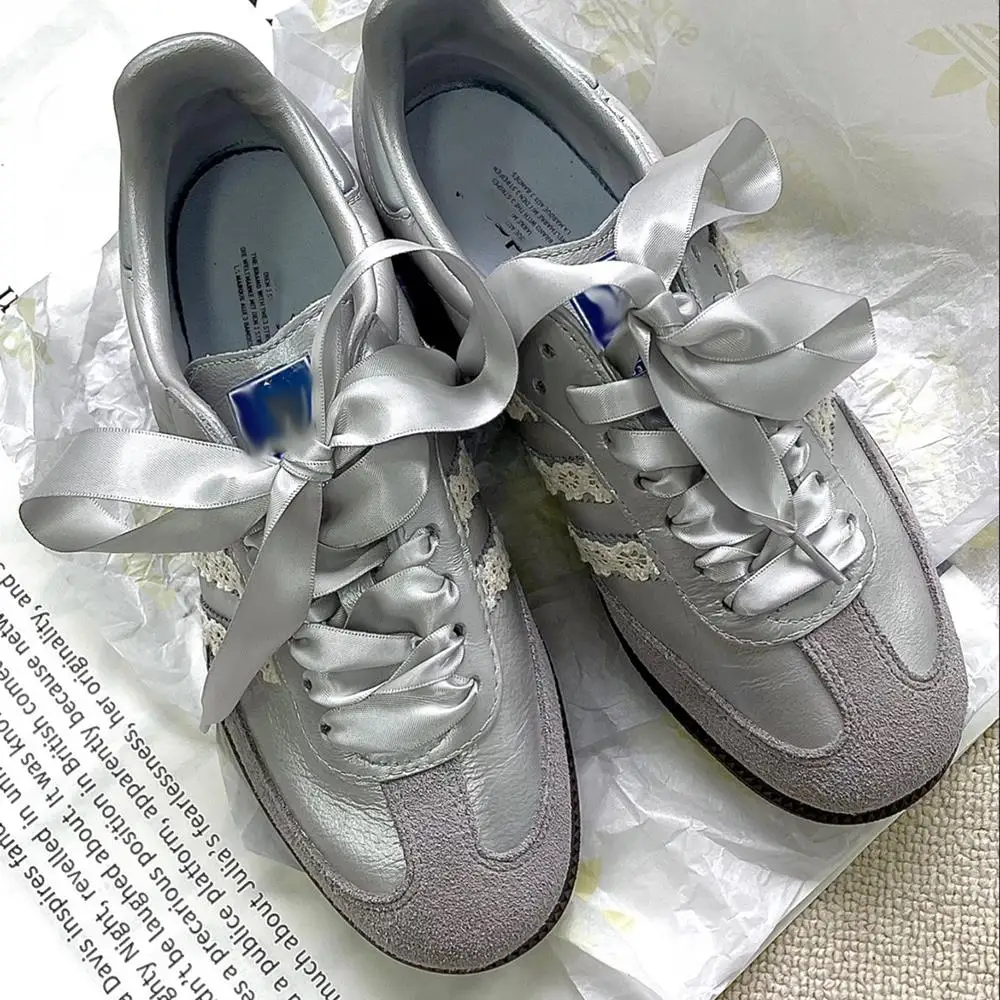 Korean Y2k 2cm Width Satin Silk Ribbon Shoelaces White Black Sneaker Sport Casual Shoes Canvas Shoes Laces 80/90/100/110cm