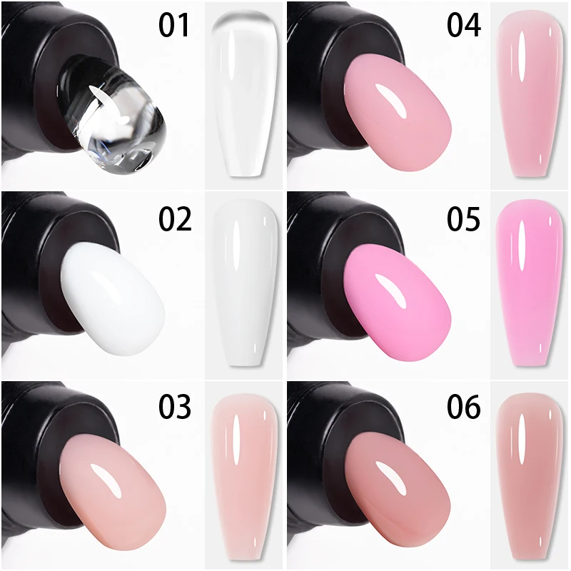푸엔테 30g 논스틱 핸드 익스텐션 네일 젤 3D 카빙 UV 젤 클리어 누드 핑크 컬러 솔리드 빌더 네일 젤 폴리쉬 매니큐어용