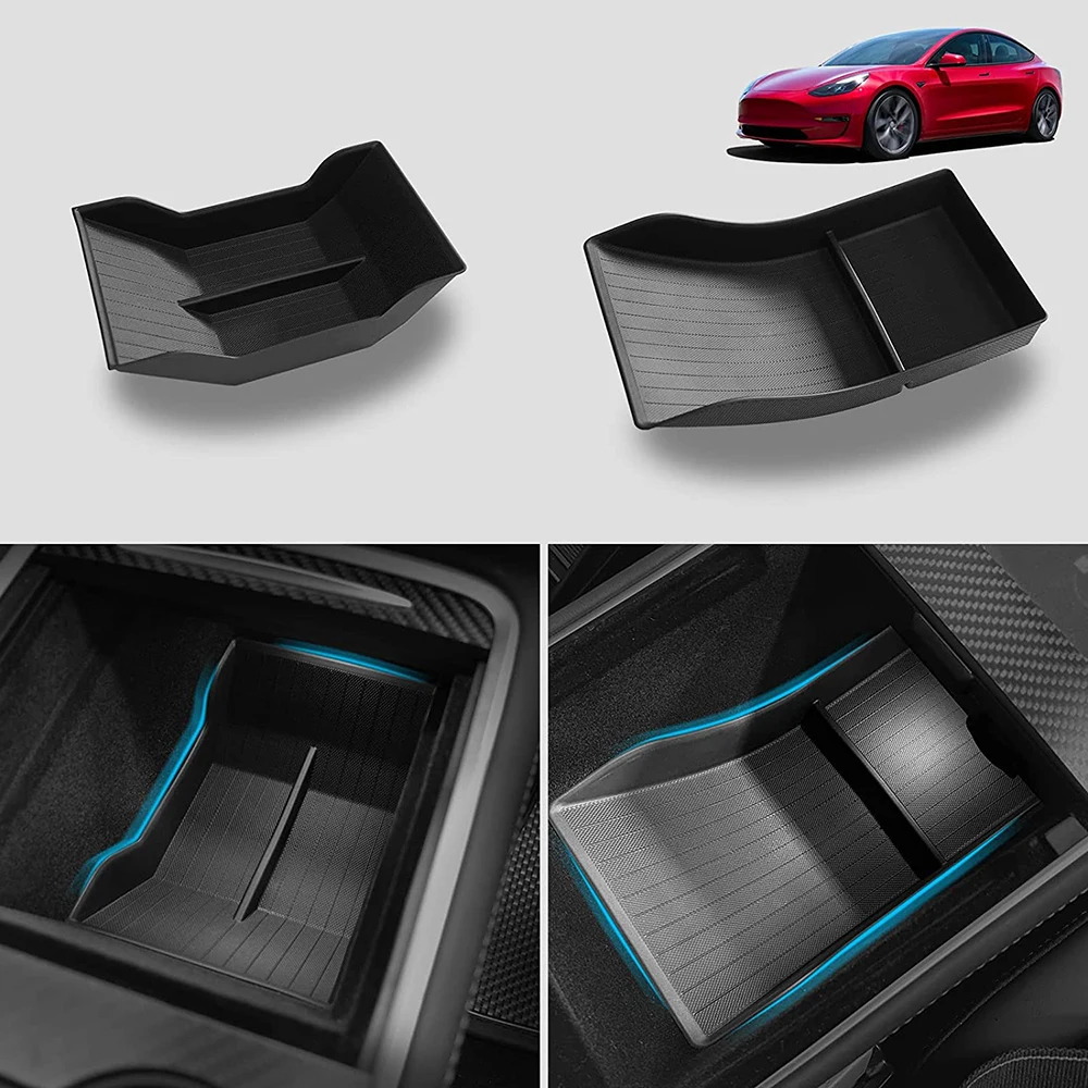 Tesla Model 3 Highland Model Y 2020- 2024 센터 콘솔 몰려 들고 ABS 트레이 주최자 중앙 팔걸이 하부 보관함