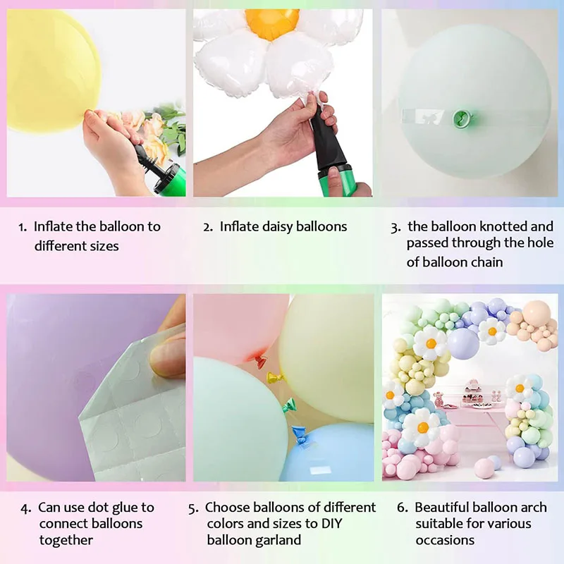 Pastel Balloon Garland Kit Daisy Balloon Garland Girls Birthday Wedding Baby Shower Daisy Theme Party Decorations birthday balloon set party balloon set birthday party decoration set balloon arch kit