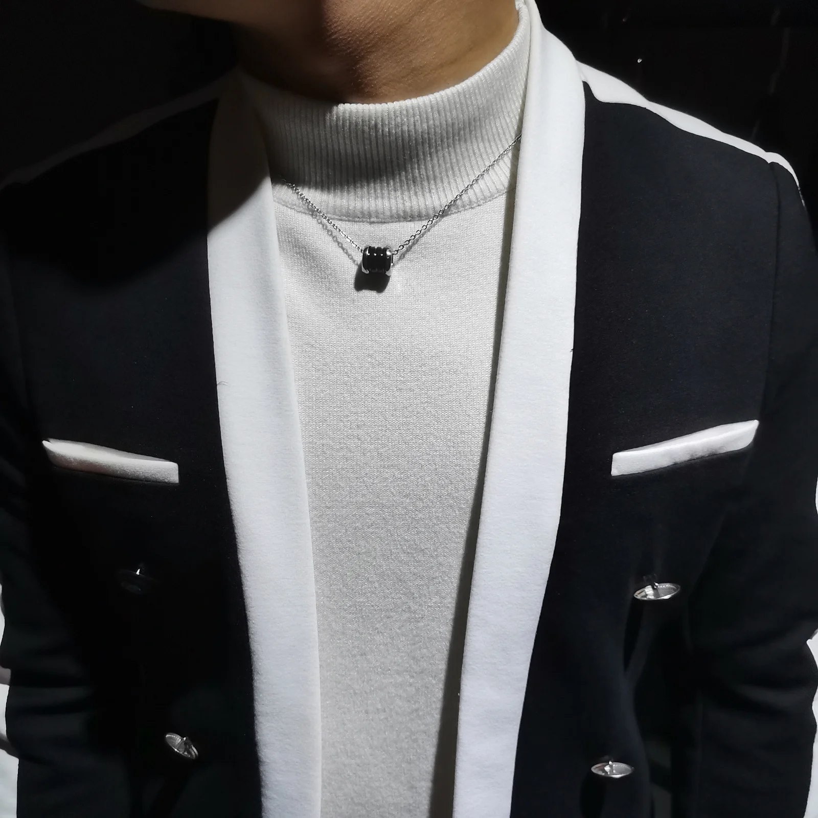 Korean Style Striped Slim-fit Nightclub Suit Coat Blazers Para Hombre Four Seasons New Autumn Fashion Men's Casual Blazer Homme
