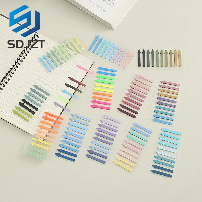 

200 Sheets Transparent Fluorescent Index Tabs PET Arrow Flags Sticky Note For Page Marker Planner Stickers Office School