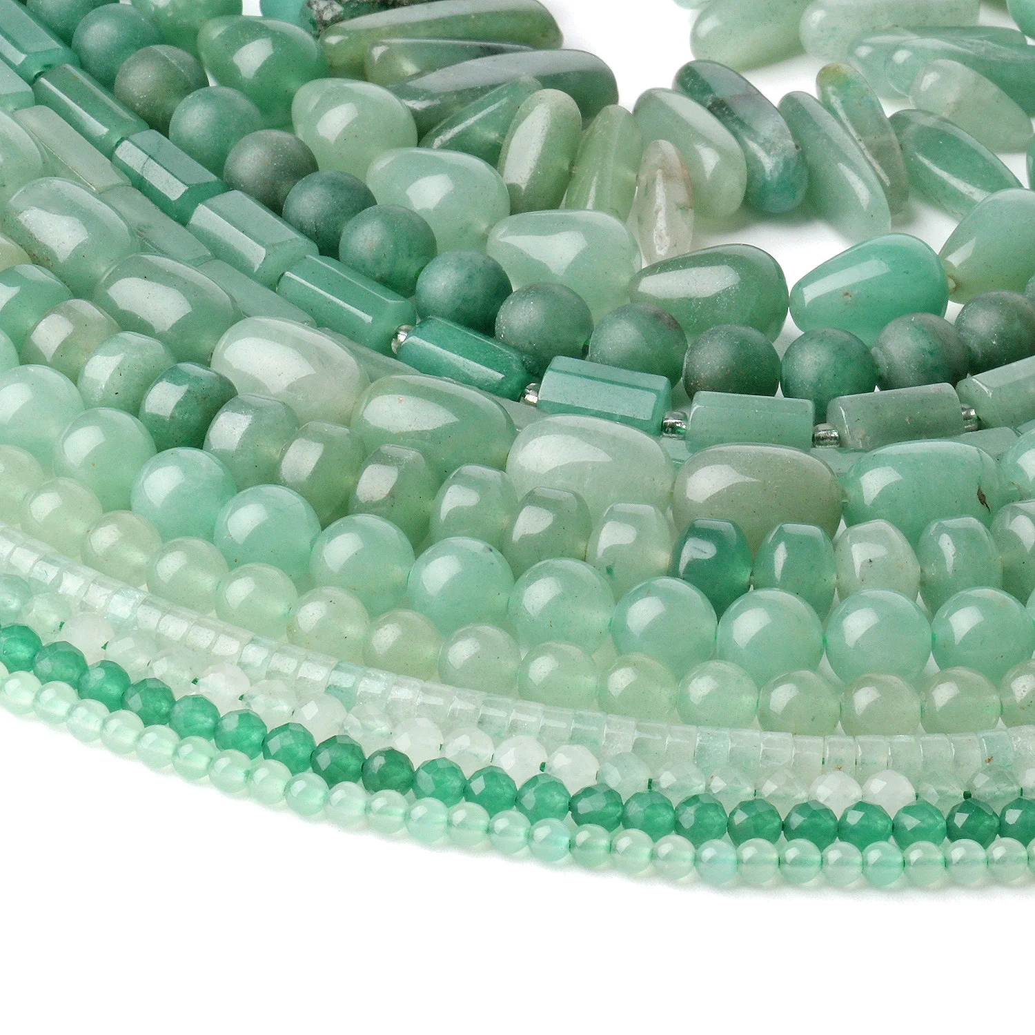 Cuentas de piedra redonda de aventurina verde para hacer joyas - Imagen 3