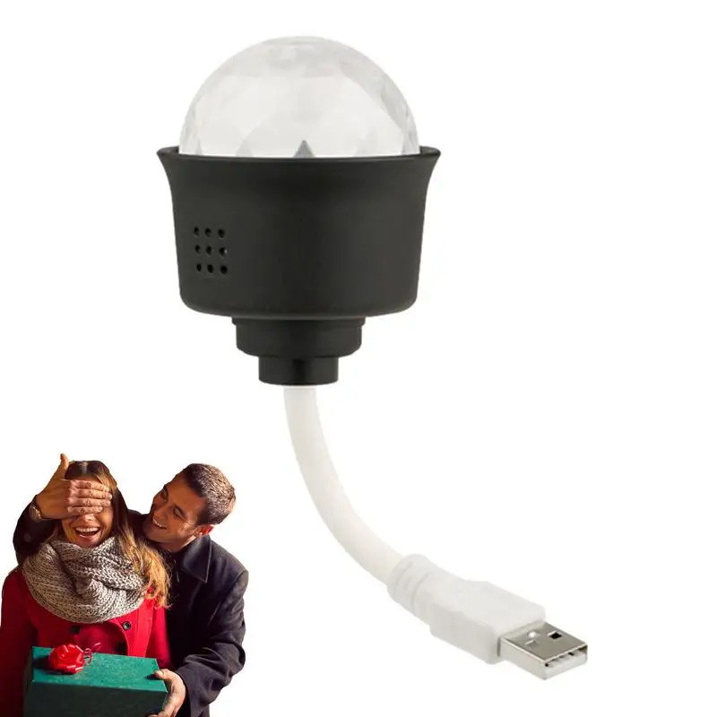 

USB Disco Light Voice Control Party Lights Disco Ball Rotating Colorful DJ Night Light Plug In Stage Light For Home Disco Party