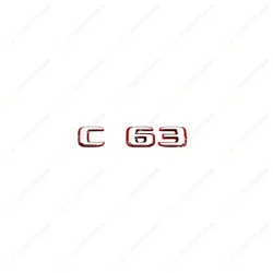 Sleek Black and Red Decorative Car Emblem Sticker with Silver Accents (Silver red C 63)