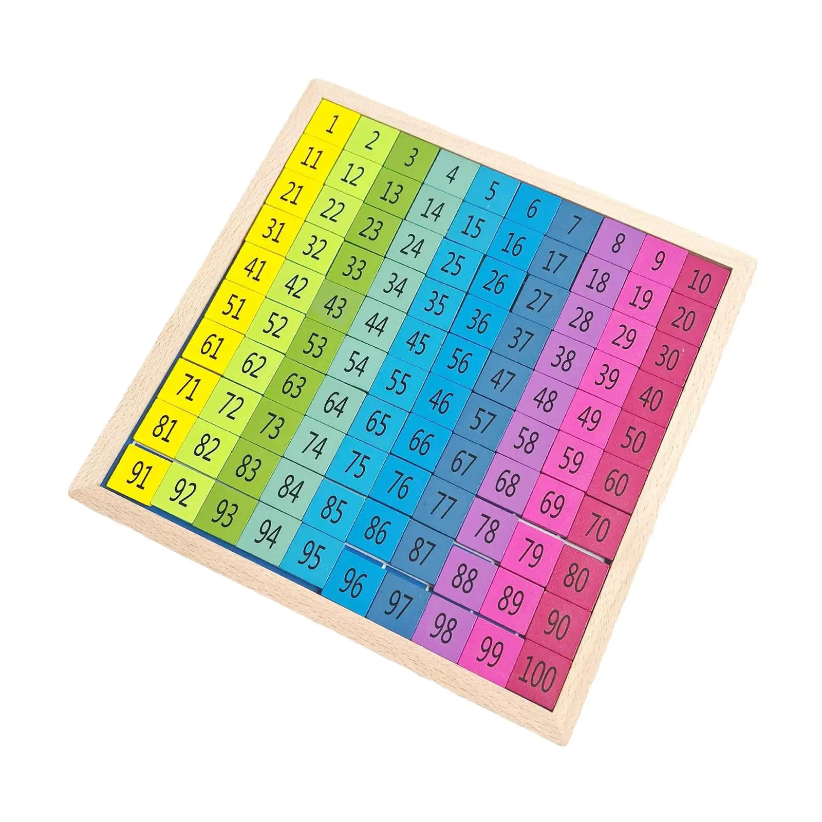 Wooden 1-100 Number Board Teaching Tool 1 to 100 Consecutive Numbers for Children Kindergarten Kids Preschool Teacher Supplies