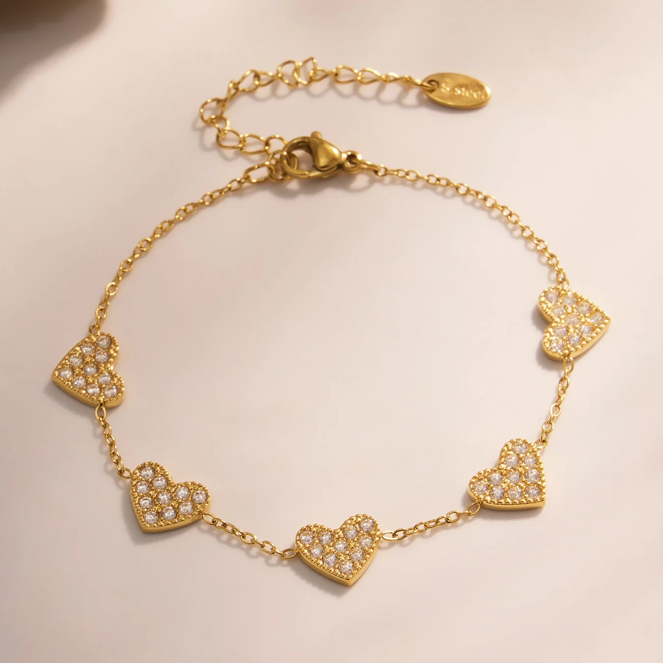 Luxus-Armband aus Edelstahl 316, vergoldet, Zirkon, Damenmode, geometrisch, wasserdicht, Fußkettchen, exquisiter Damenschmuck – Detail 25