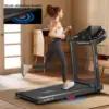 Home Folding Treadmill with Pulse Sensors, 2.5 HP Quiet Brushless, 7.5 MPH, 265 lbs Capacity 1