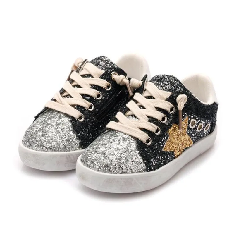 2022 New girls' shoes casual boys' Board Shoes Fashion sequins shoes Children's Glitter star shoes Princess Kids Sneaker child shoes girl Children's Shoes