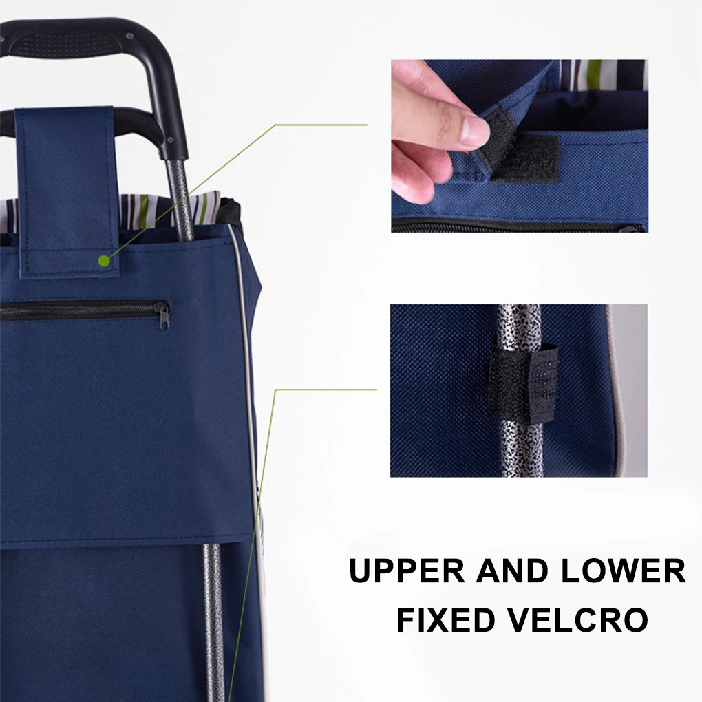 Polyester Portable And Foldable Replacement Bag Waterproof Oxford Fabric For Shopping Cart 4