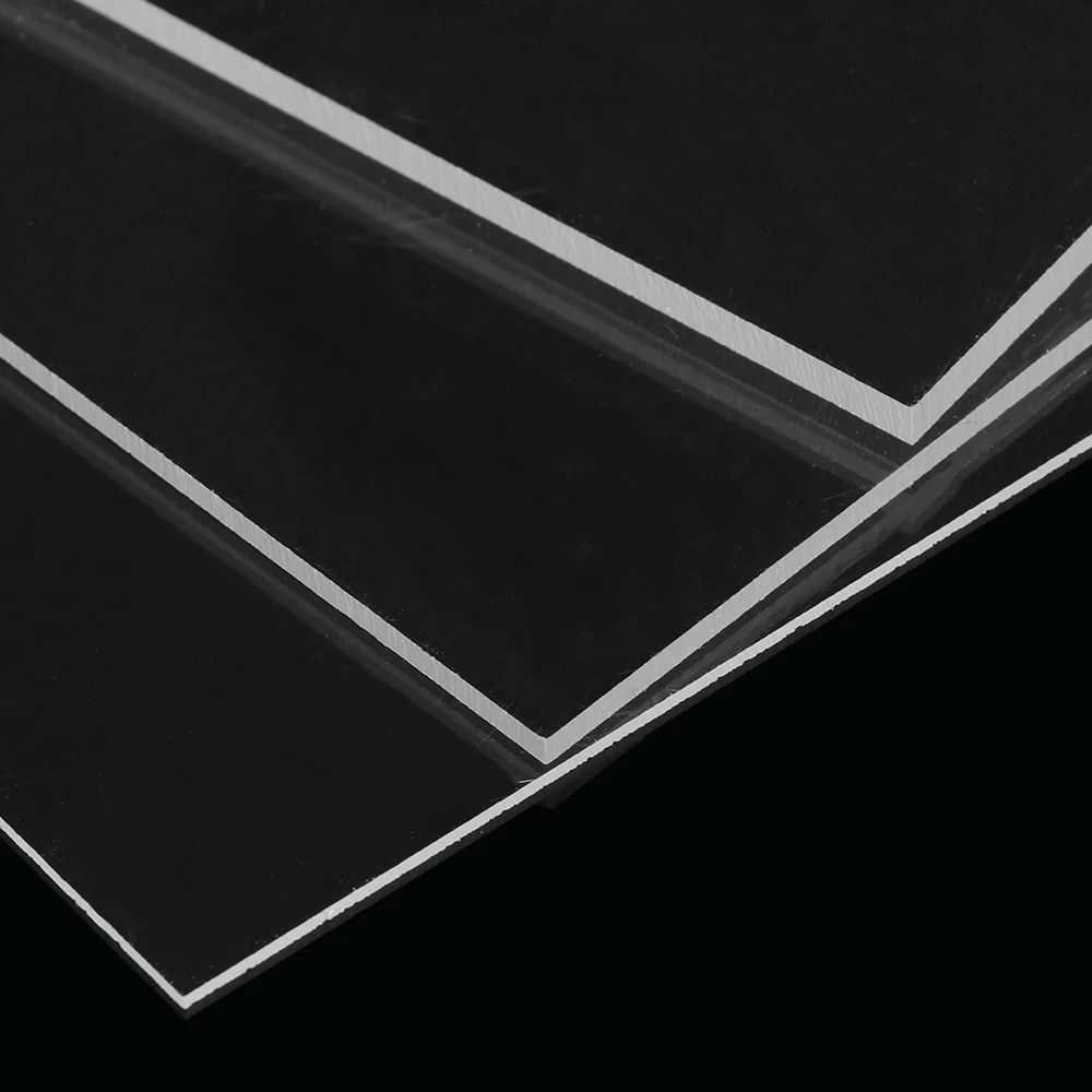 1/2/3Mm Di Spessore 200*200Mm Plexiglass Trasparente Di Plastica Trasparente Copriletto Bordo Acrilico Vetro Organico Per Il Fai Da Te Artigianato Reg