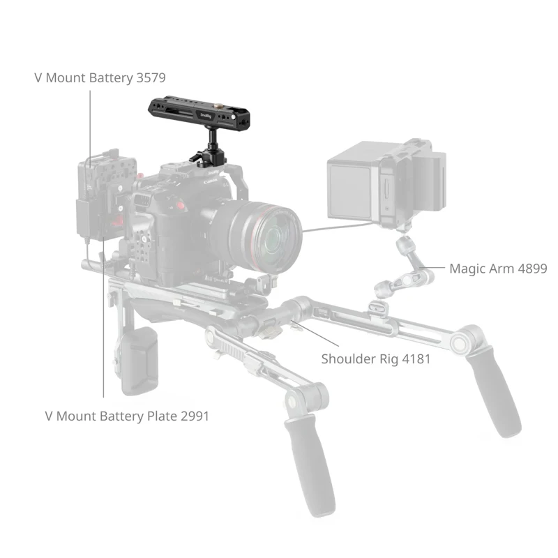 SmallRig Rotating Side / Top Handle with NATO Clamp longated 162mm Load 15kg Uni
