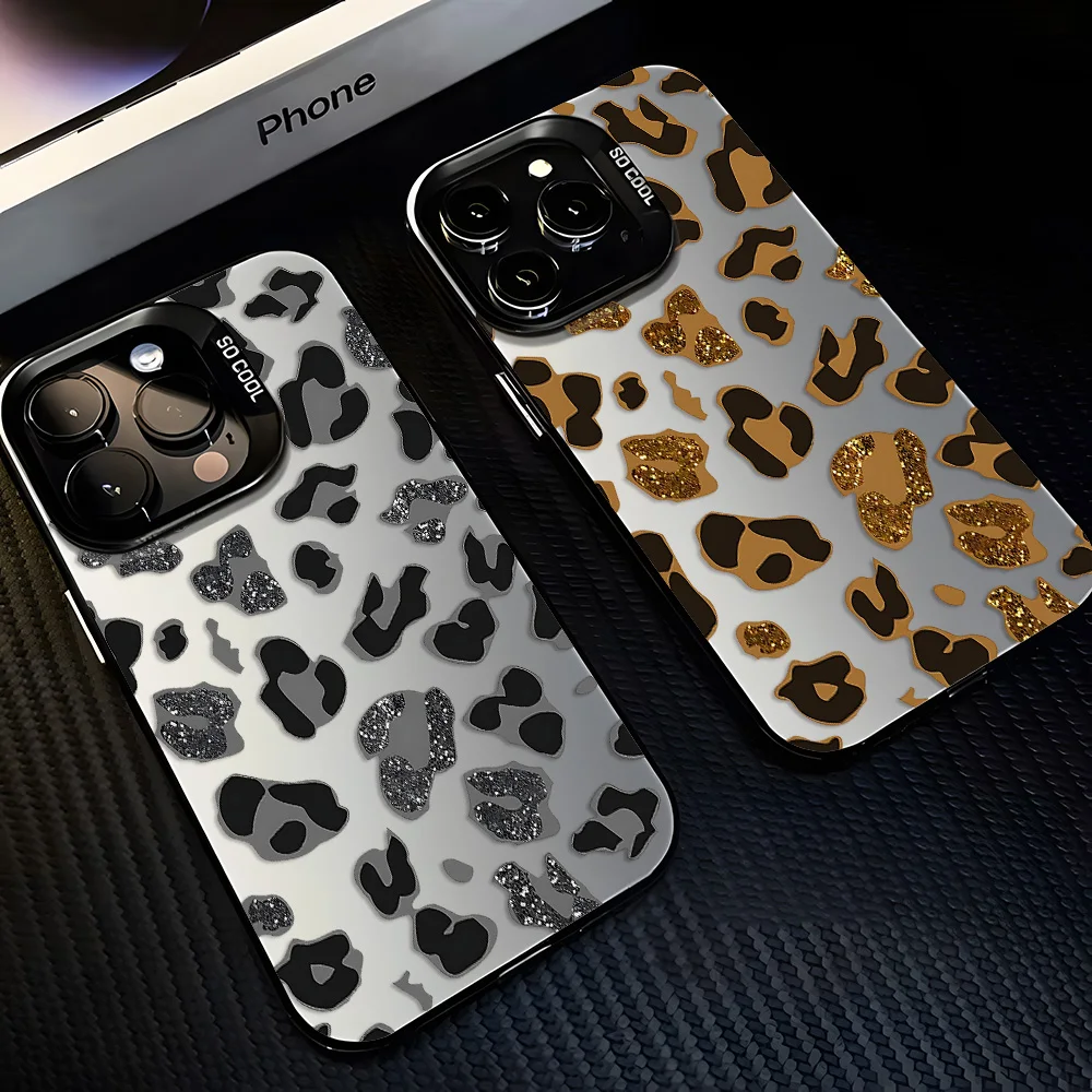 Shiny Colorful Leopard Print Anti-Fall Phone Case
