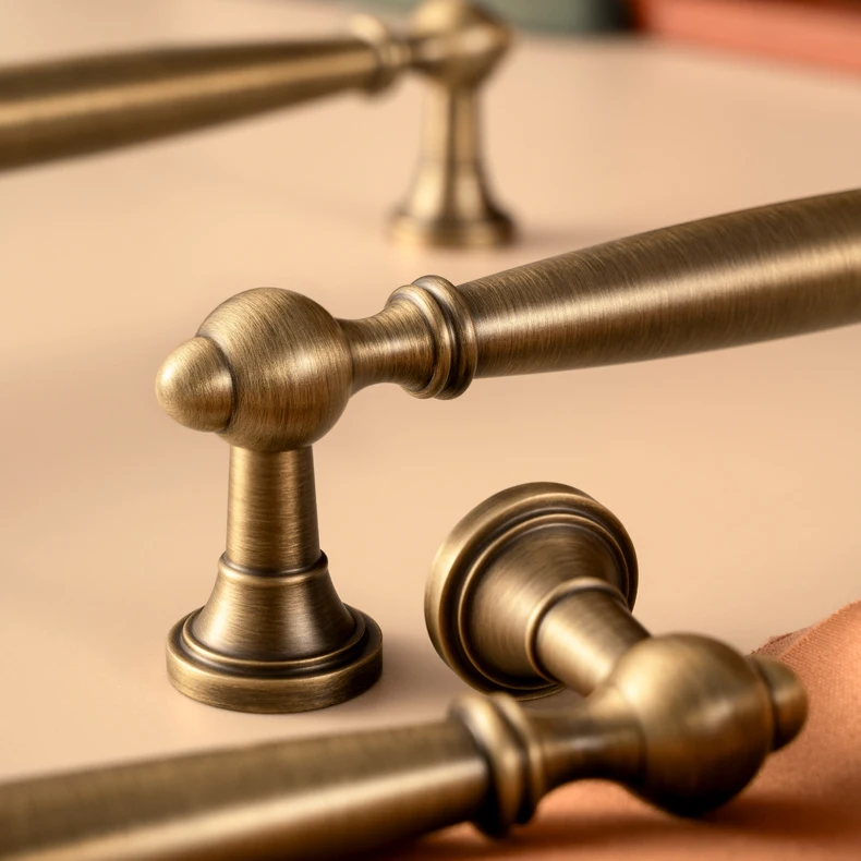 solid brass kitchen cabinet pull antique brass