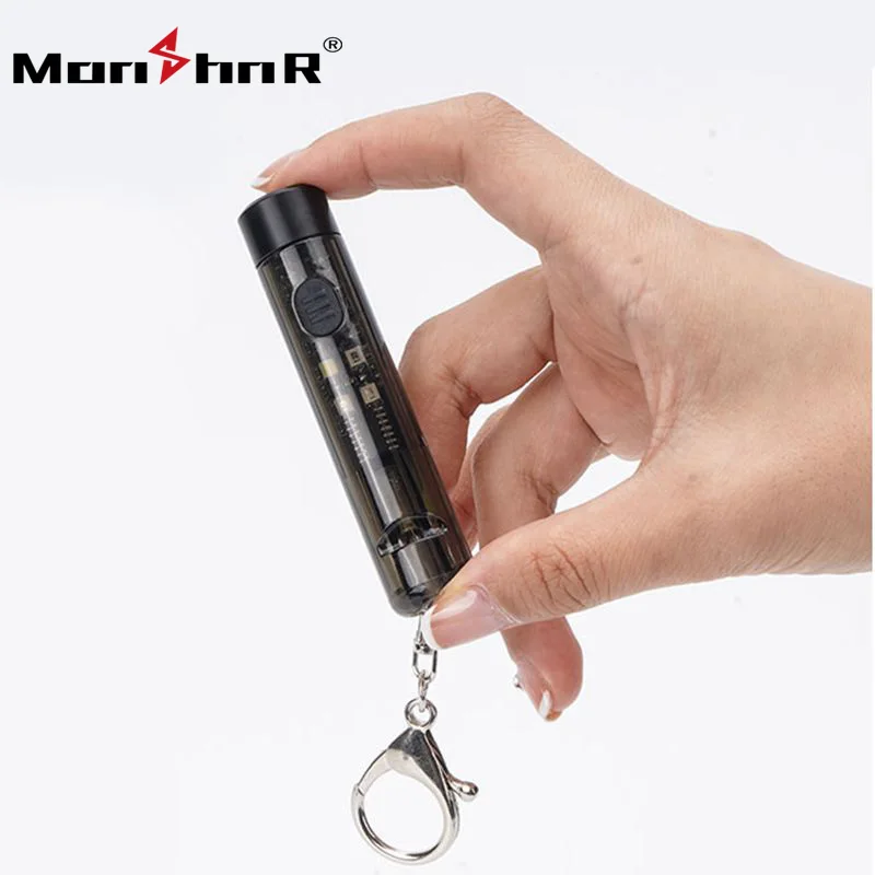 

Mini pocket flashlight keychain Lantern For Fishing USB Rechargeable LED Light Lamp Waterproof Whistle For Defense