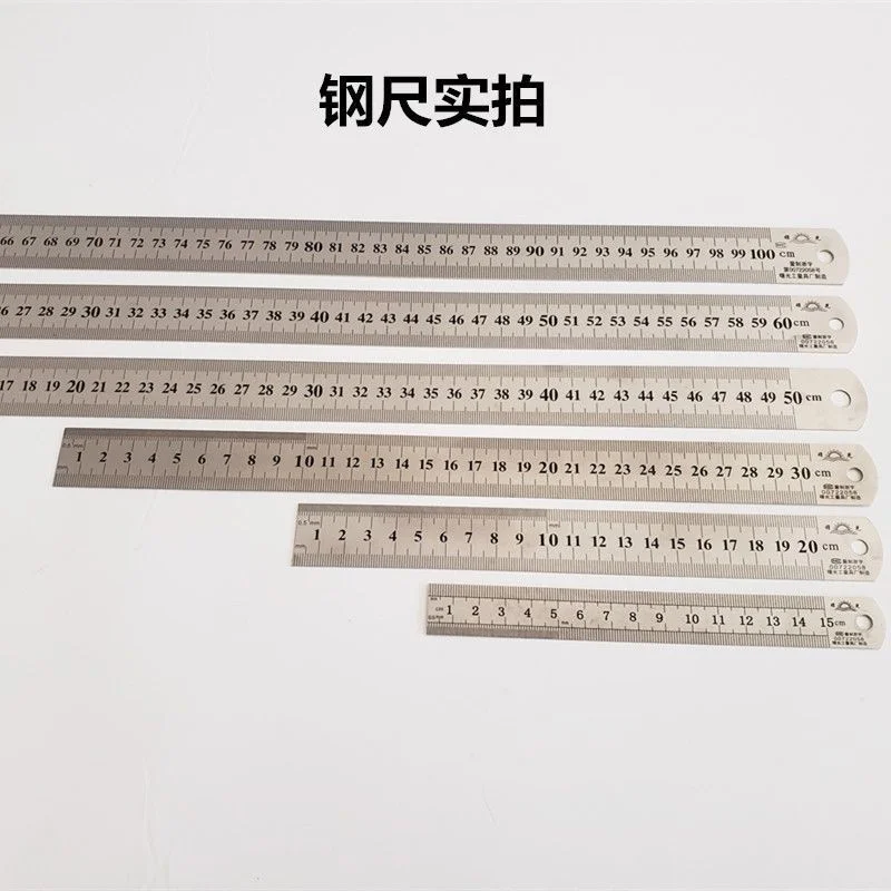 50cm 스테인레스 스틸 금속 직선 자 정밀 양면 정밀 측정 도구 스케일 미터법 자 액세서리