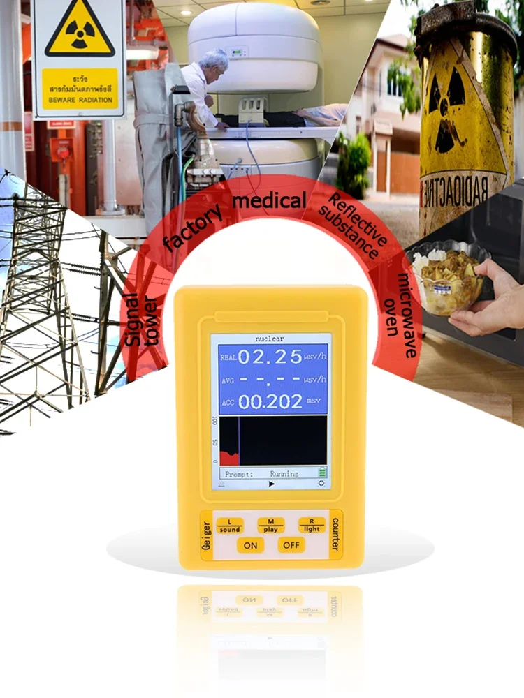 BR-9C Electromagnetic Radiation Nuclear Detector EMF Handheld Digital Display Geiger Counter Full-functional Type Tester