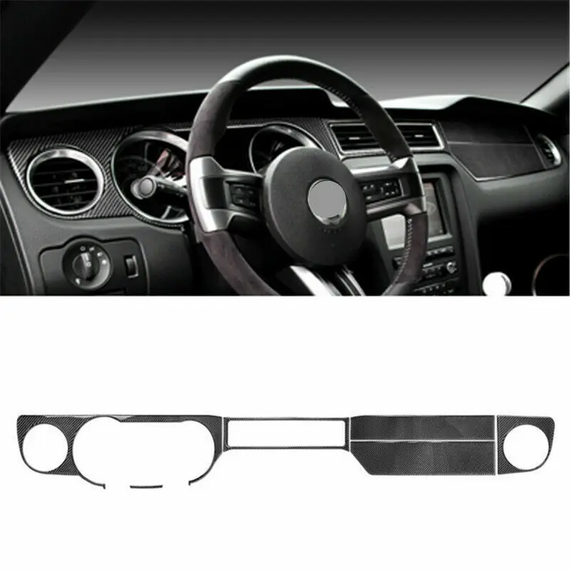 

6Pcs Carbon Fiber Interior Dashboard Panel Cover Trim For Ford Mustang 2009-13