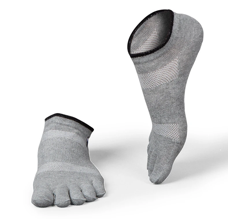 1 Paar Herren-Sportsocken mit fünf Zehen, schwarz, weiß, rutschfest, atmungsaktiv, Coolmax, schnell trocknend, schweißableitend, elastisch, Radsocken – Detail 1