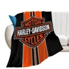 Harley-Davidson Throw Blanket Fuzzy Warm Throws for Winter Bedding 3D Printing Soft Micro Fleece Blanket 1