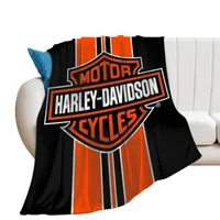 Harley-Davidson Throw Blanket Fuzzy Warm Throws for Winter Bedding 3D Printing Soft Micro Fleece Blanket 1