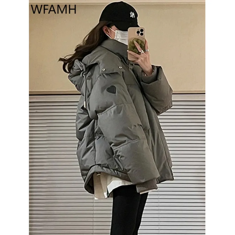 

Black Loose Puffer Jacket Women Jaqueta Femina Inverno Promoo 2023 Winter Hooded Thick Warm Parkas Female Grey Coat Abrigo Mujer