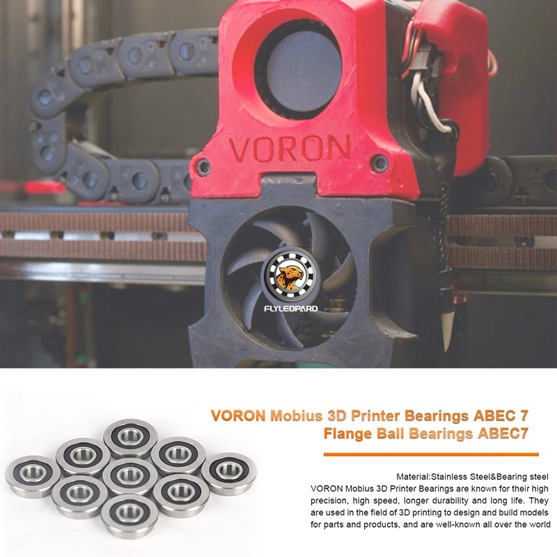 3D VORON F695 2RS, ABEC-7, F695RS, 5x13x4mm, 10 peças