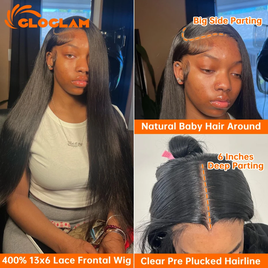 400 Density Straight 13x6 13x4 Lace Front Wigs Human Hair 360 Lace Frontal Wig Brazilian Pre Plucked Human Hair Wigs For Women