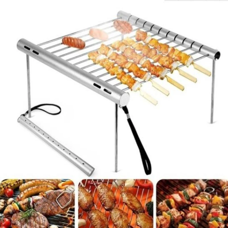 Folding Portable Stainless Steel BBQ Grill Mini Pocket Barbecue Accessories For Home Park Use barbecue grill barbecue stove