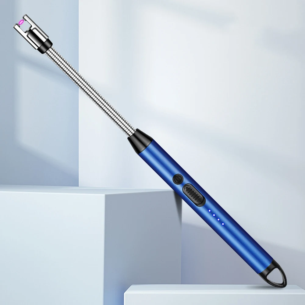 USB Windproof BBQ Lighter 360&deg; Electric Arc Flameless Plasma Ignition Long Kitchen Lighters Gas Lighter Candle Gas Stove