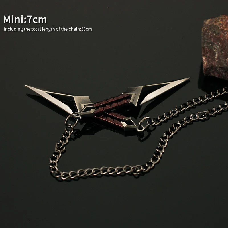 Valorant Keychain 9cm Shashui Sect's Black Wave Blade Mini Metal Knife Game Peripheral With Chain Weapon Model Gift Toy for Boys 2
