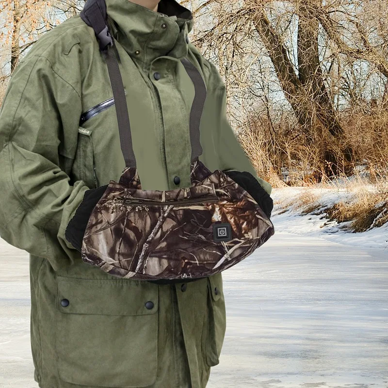 

Rechargeable Heated Hand Muff Heating Hand Warmer Pouch 3 Heat Modes Hand Warmer Bag With Belt For Hunting Camping