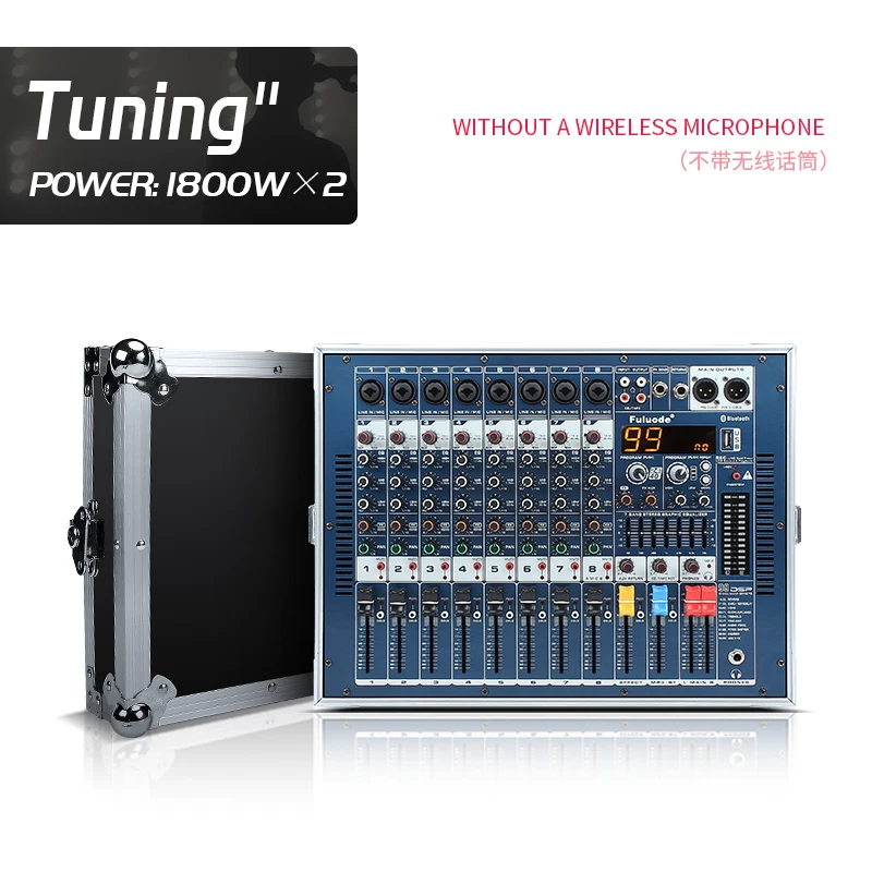 パワーアンプ付きプロフェッショナル8ウェイミキサーハイパワー