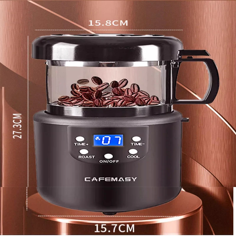 Coffee Bean Roaster Small Household Automatic Timing Temperature Regulation Hot Air Roaster For Separating Bean Coat Household