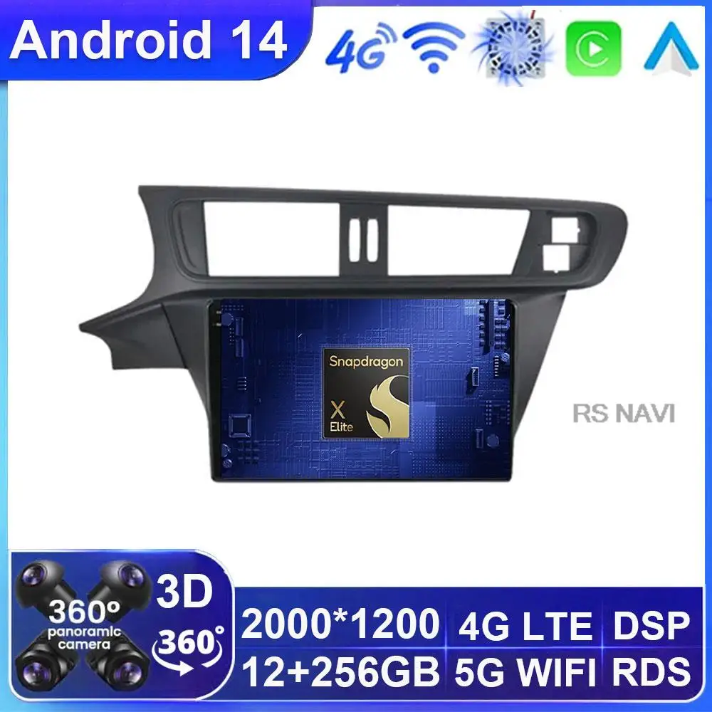 

Android 14 Car Rodio For Citroen C3-XR 2010-2015 Carplay Auto Multimedia Video Player Navigation Head Unit WIFI+4G 360 Camera BT