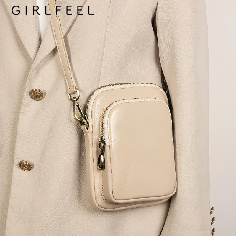 Women's Trendy Genuine Leather Crossbody Bag - 2024 Edition