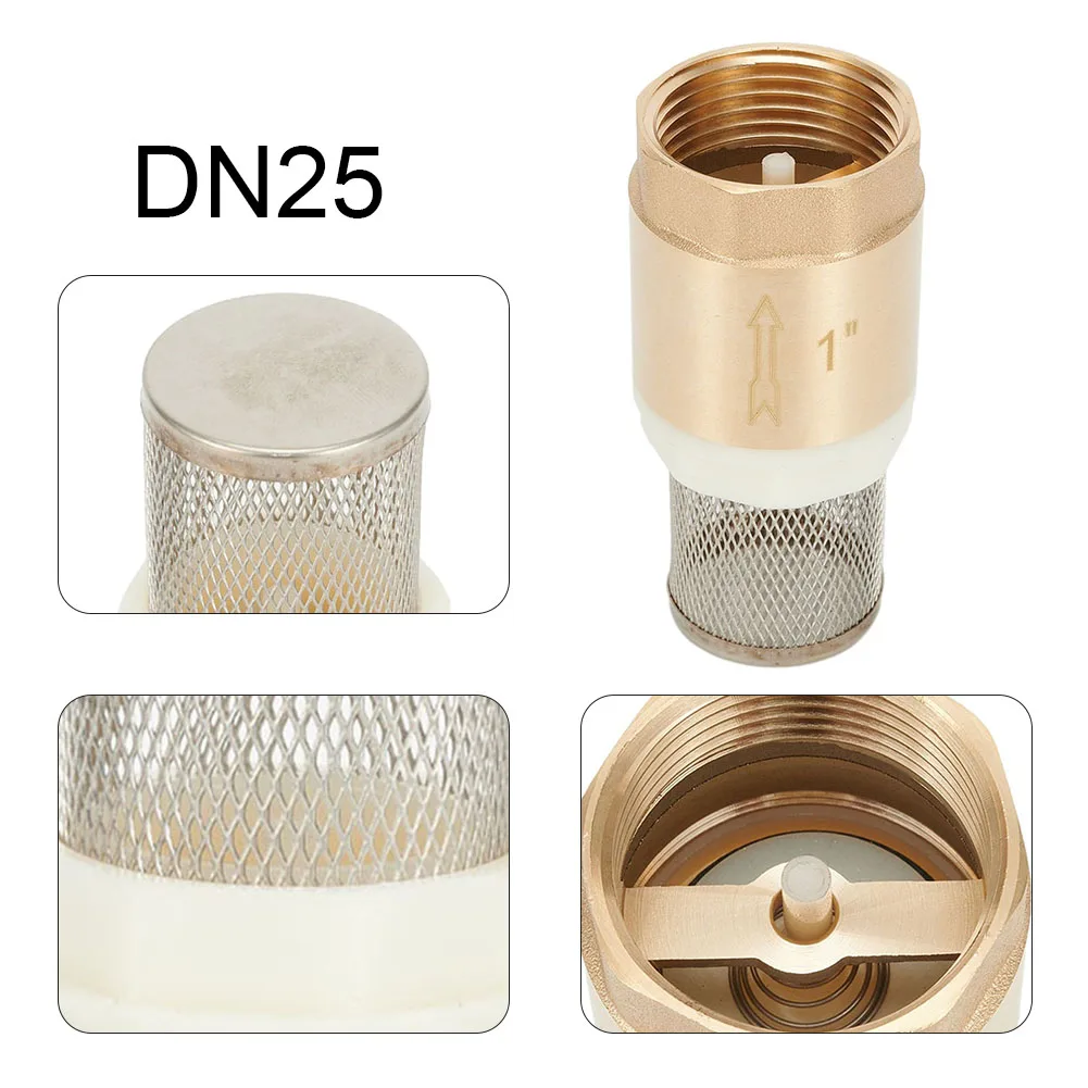 รูปสินค้า 1 นิ้ว BSP ด้ายภายในวาล์วเท้าทองเหลือง DN25 พร้อมวาล์วตรวจสอบตะกร้าสแตนเลสตะกร้าดูดสําหรับปั๊มน้ําประปา