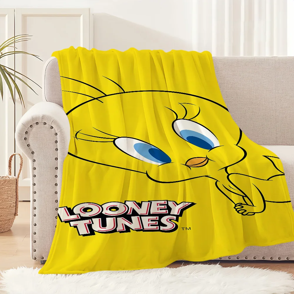 Cartoon Bird Cute T-Tweety Blanket Plush Nap Sofa rug for Living Room Warm Office Bedroom Birthday Home Travel Kid Gifts 6