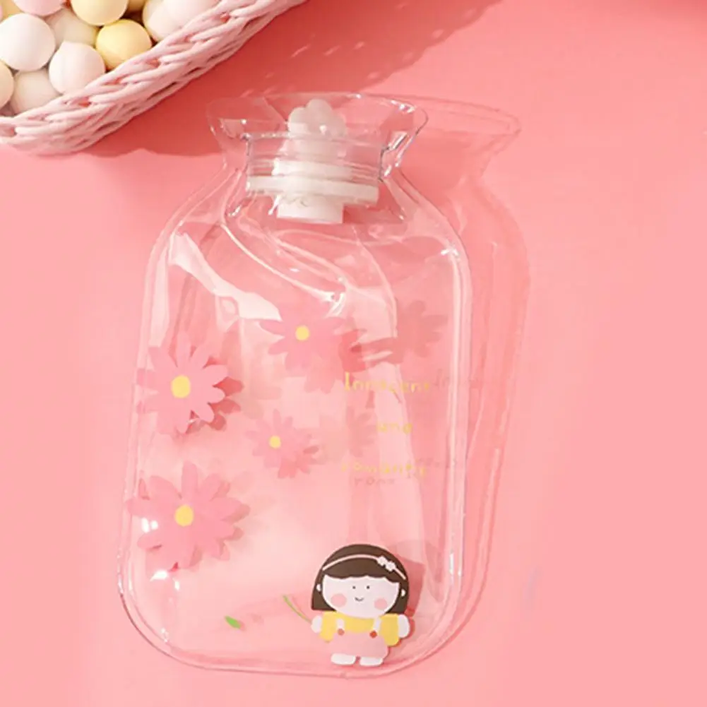 

Warm Water Bag 350ml Leak-proof Cartoon Pattern Hot Water Bag for Home Bed Hand Feet Warmer Comfortable Warmth Water Bottle